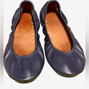 Tieks Navy Blue Ballet Flats, Leather Size 9